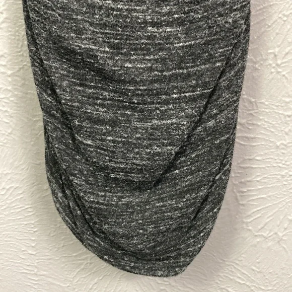 Splendid Heathered Gray Black Racerback Ruched Bodycon Dress Women's Siz…